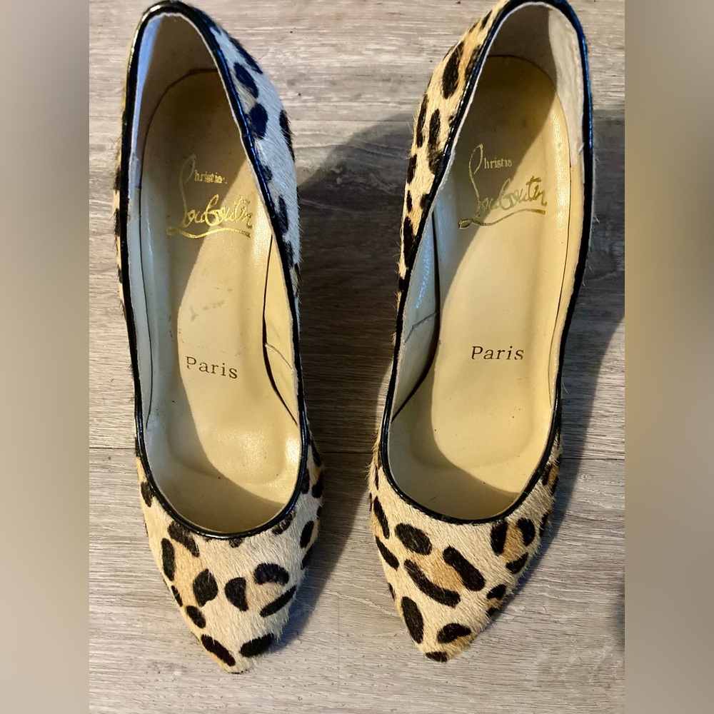 Christian Louboutin Leopard Print Ponyhair Heels